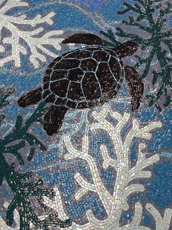 Turtles and coral custom mosaics