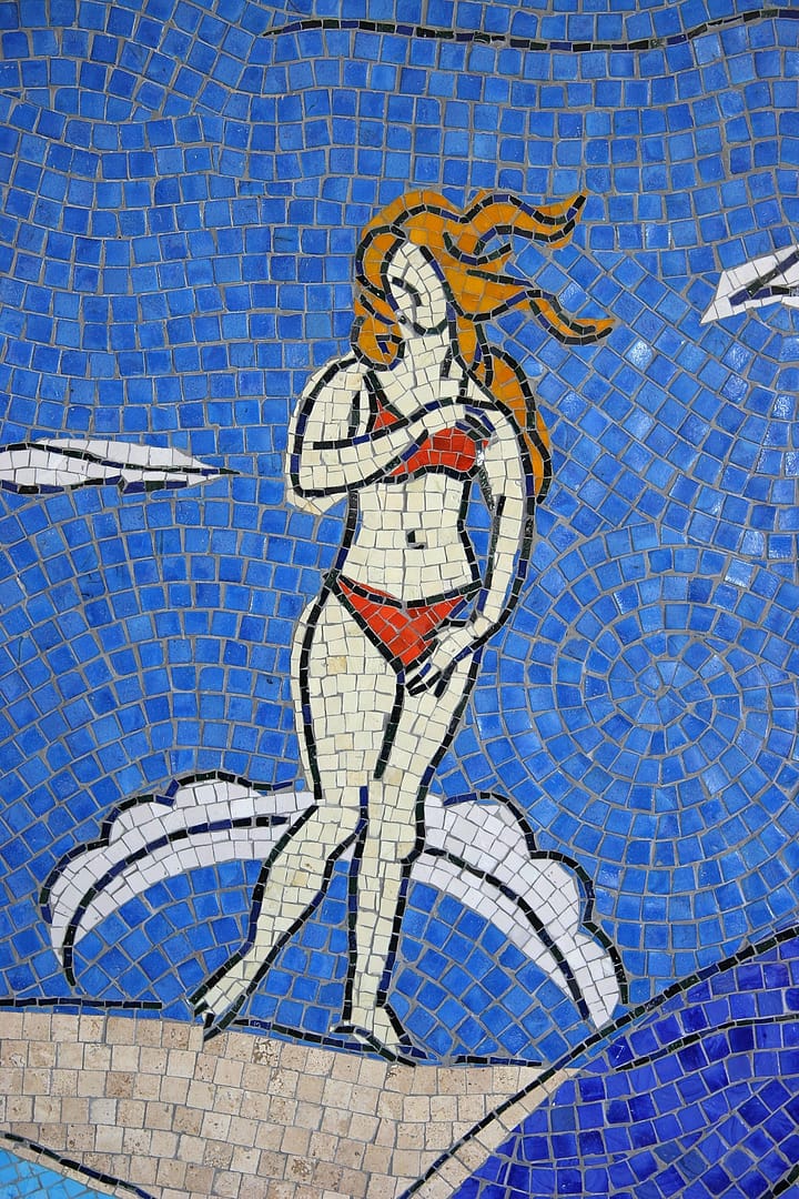 San Diego Airport Mosaic Mural Section of Installation at San Diego International Airport Ode to Venus