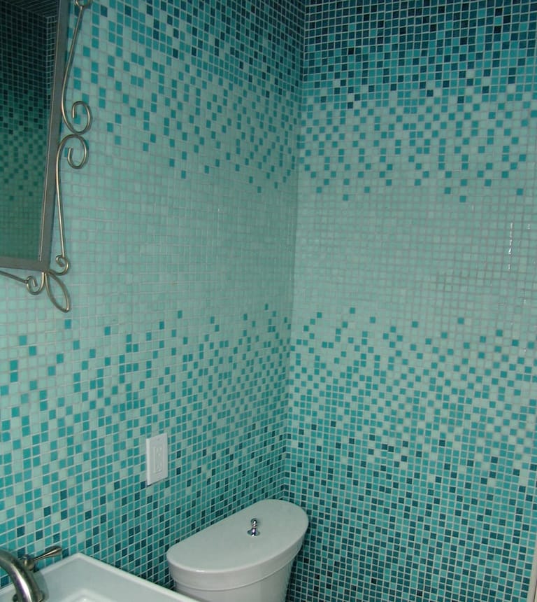mosaic blends Gradient Bathroom going from Dark to Light